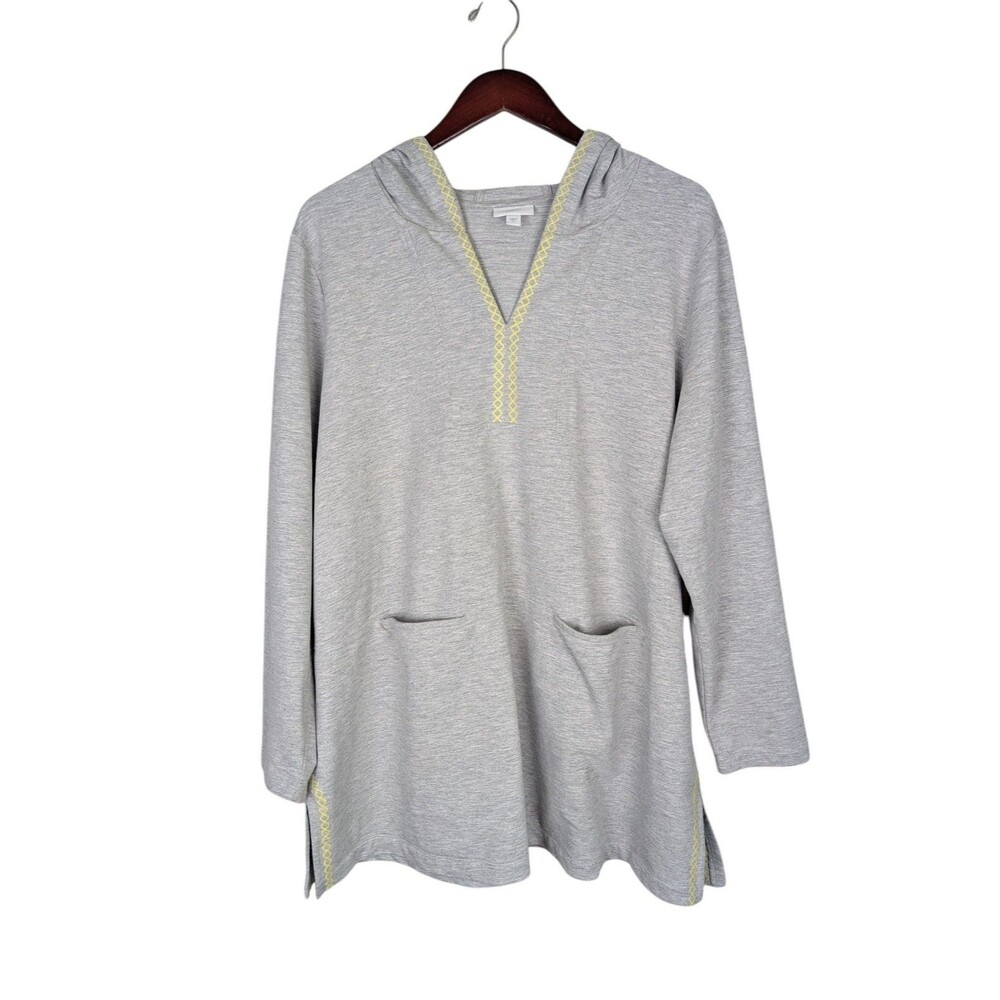 J Jill Fit Embroidered Pullover Hoodie